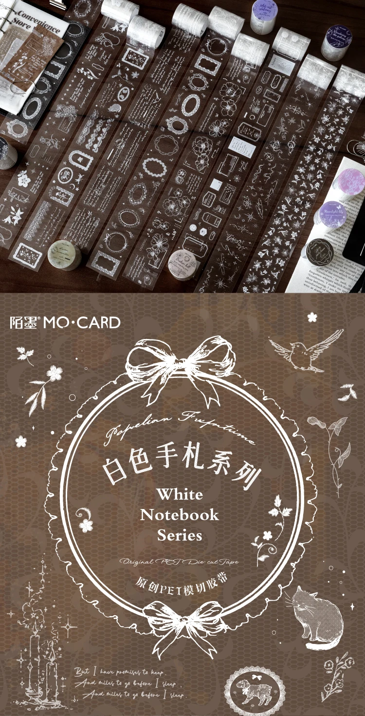 Journal GO 2Mx5cm Notizband mit weißer Tinte, kreatives, schönes Masking-Tape, Aufkleber, Journaling, Scrapbook, Karte, DIY-Briefpapier – Detail 1