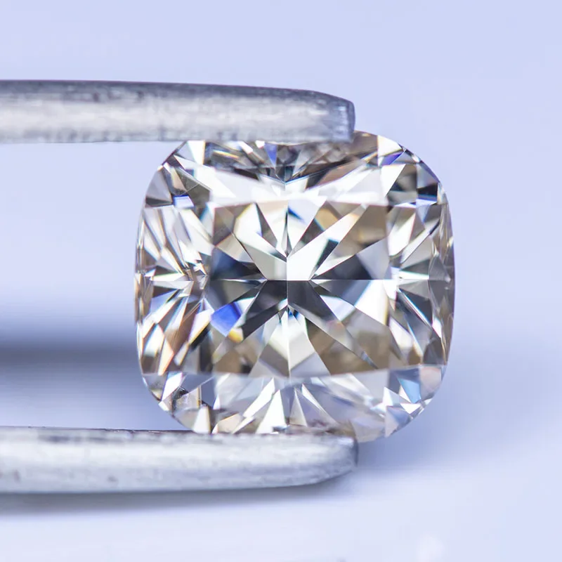 Moissanite Gemstone Tea Yellow Natural Color Cushion Cut GRA Authentication Lab Grown Diamond For Charms DIY Woman Jewelry