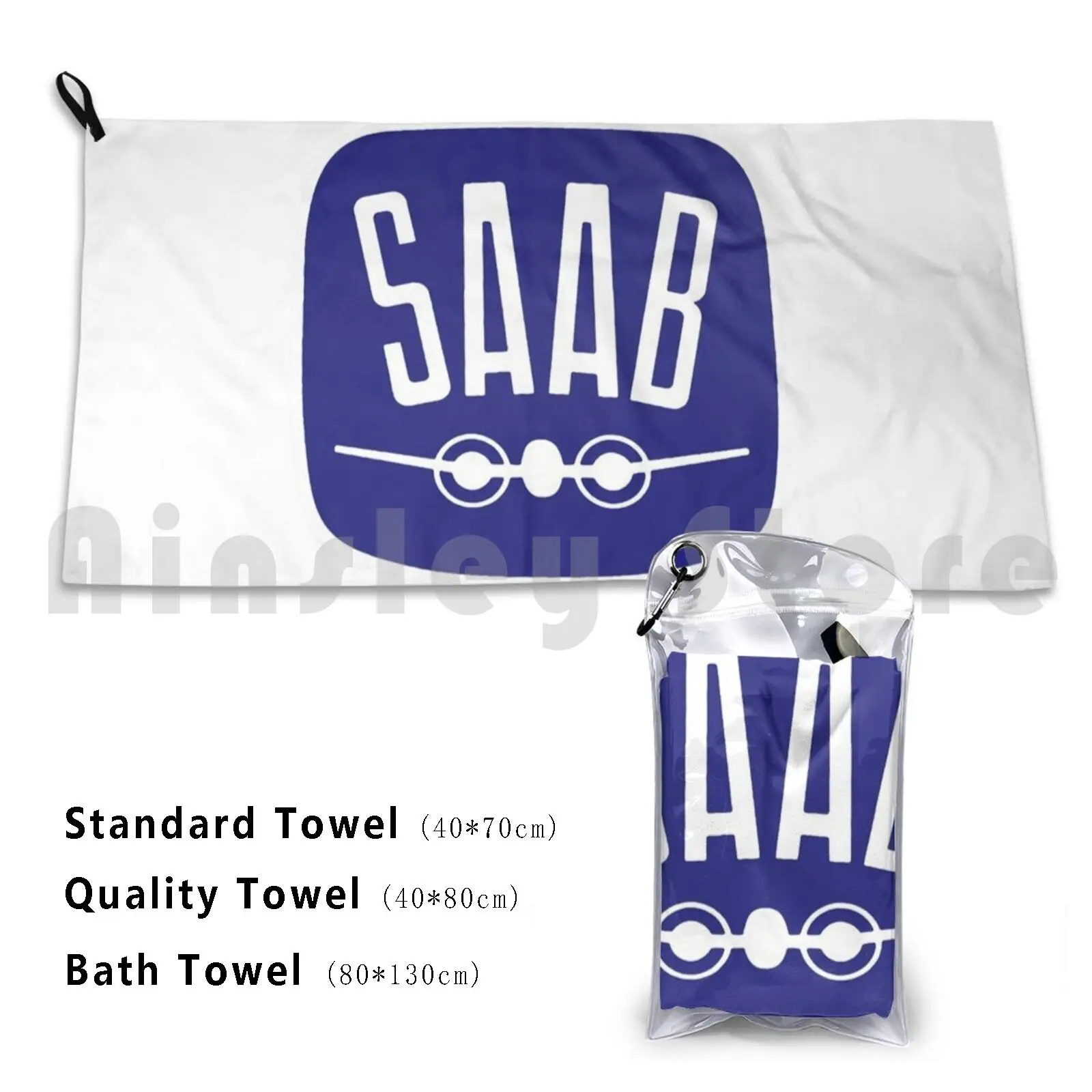 Saab Cars Sweden Beach Towel Quick Dry Quality Towel Saab Cars Sweden Jet Vintage