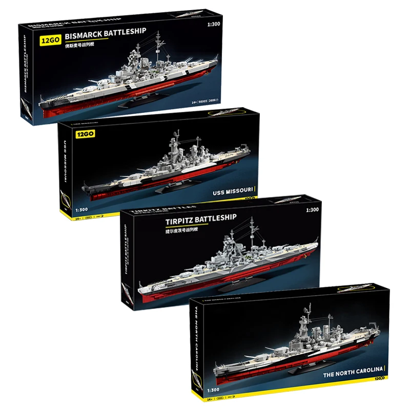 

IN STOCK 98005 98006 98007 98008 WW2 Military Warship Building Blocks Bricks Assembling Model Toys for Boys Christmas Gift Set