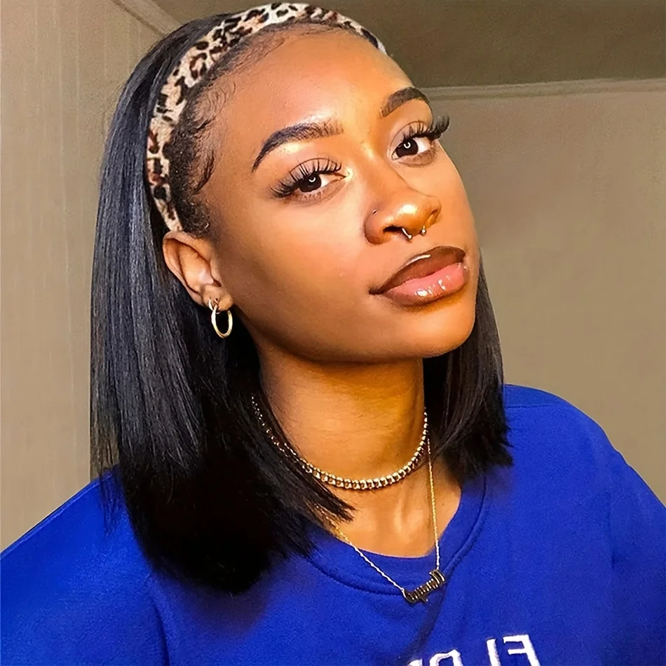 مستقيم البرازيلي شعر الإنسان عقال الباروكات 180 الكثافة للنساء عقال باروكة من شعر طبيعي كامل آلة صنع شعر مستعار