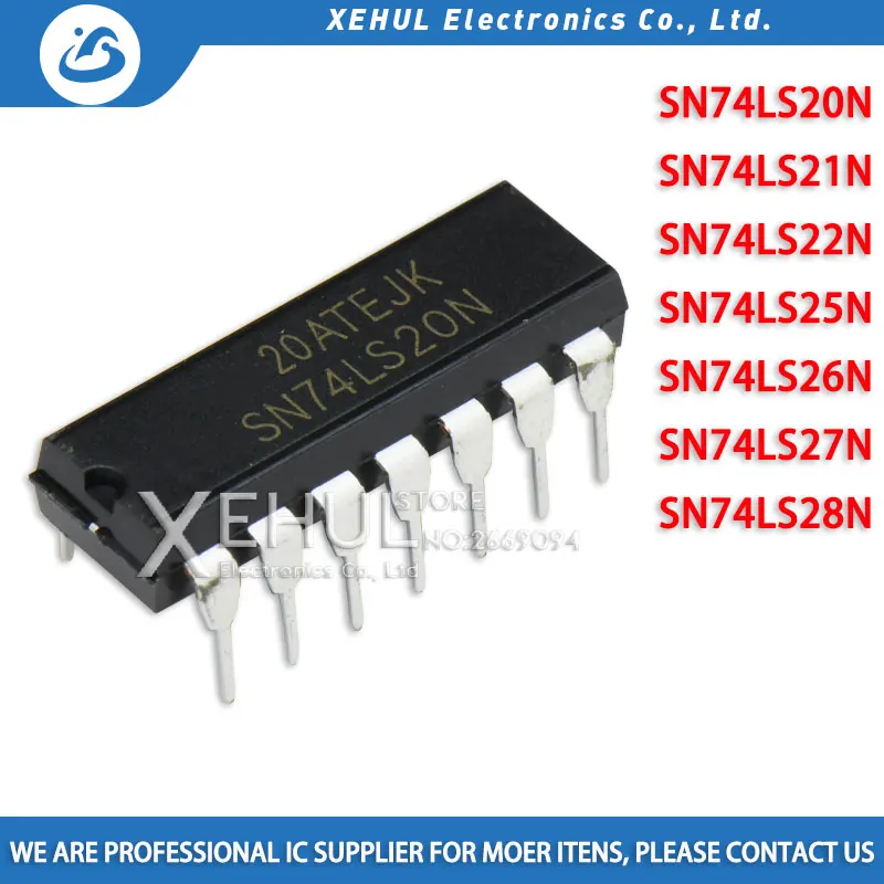 10/50/100PCS SN74LS20N 74LS20  SN74LS21N 74LS21 DIP  74LS22  74LS25 74LS26  SN74LS27N 74LS27 74LS28  new and original IC