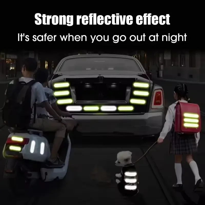 Bande réfléchissante de nuit, autocollants d'avertissement, bande réfléchissante étanche haute visibilité pour voiture, moto, casque, vélo, 10/40/80 pièces