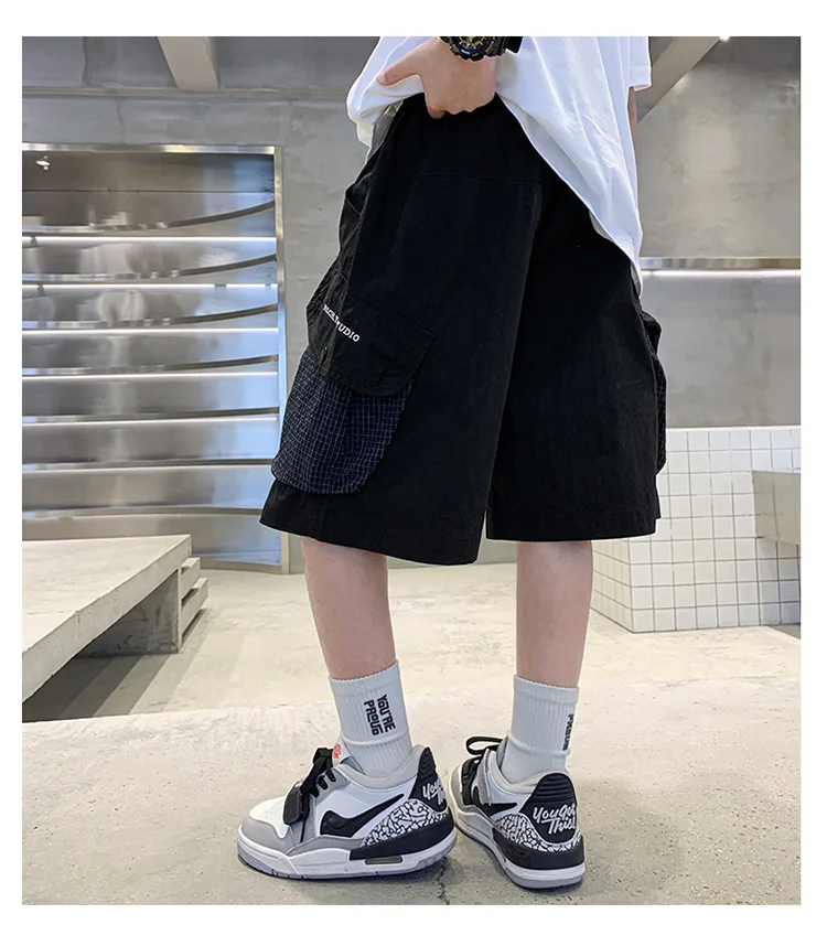 Kurze, stylische Sommer-Cargo-Shorts aus Baumwolle für Kinder und Jungen im Teenageralter, mit großer Seitentasche, neue lässige kurze Cargo-Hosen, 5-14 Jahre – Detail 5