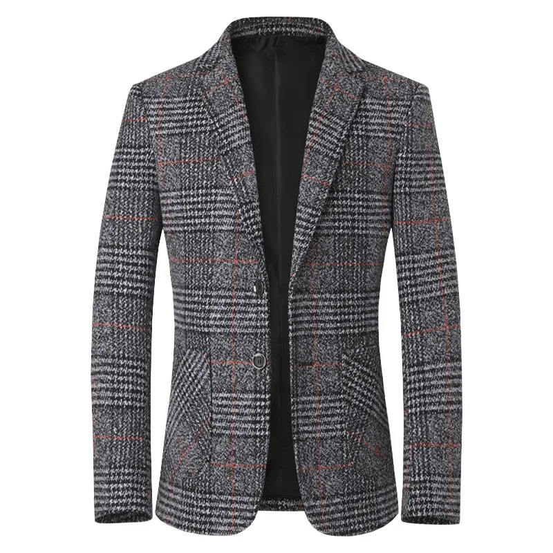 Chaqueta De traje clásica para hombre, Blazers a cuadros De Inglaterra, traje informal De negocios De alta calidad para hombre, ropa, Conjuntos De