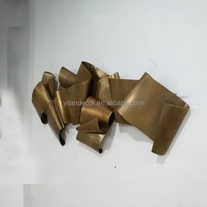 Modern Brass Wall Art Sculpture Luxury Metal Home Decor for Hotel Villa Custom Wall Hanging Decoration OEM ODM Service Custom