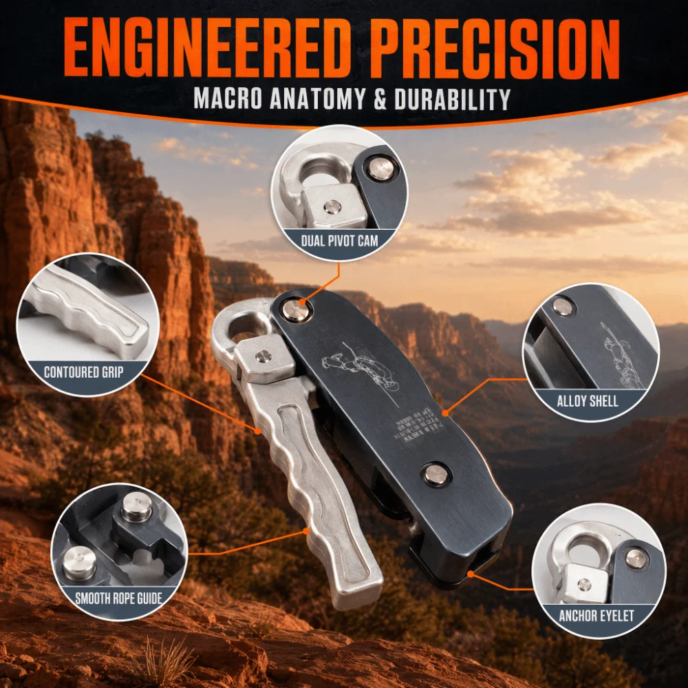 Slow Descent Descender Manual Stopper High Altitude Operation Openable Descender Hand Control Opening And Closing Fall Arrester