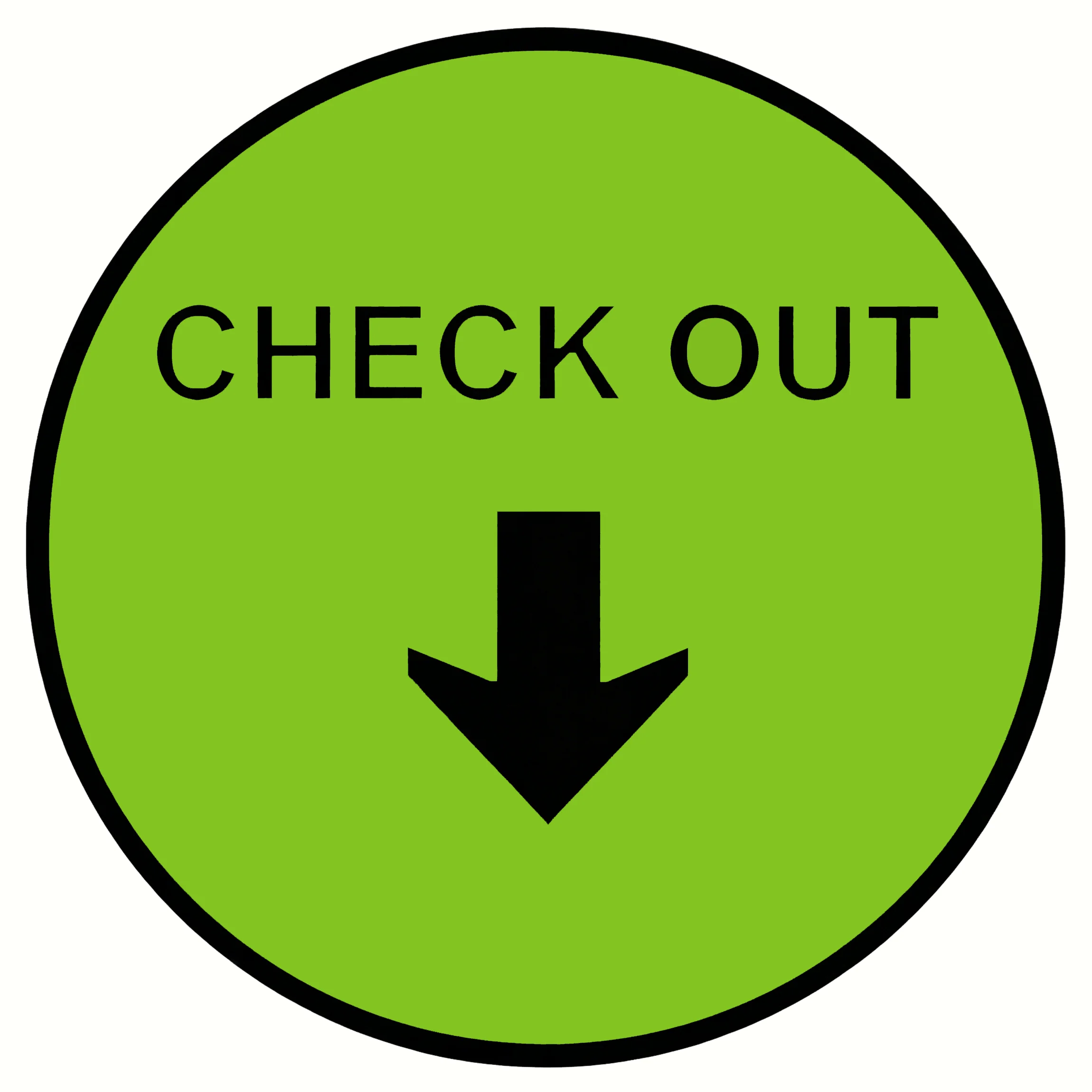 2D Flat, 2D Flat - 8 X 8 Inch Sign - Check Out The Metal Checkout Sign with an Arrow, 2D Flat, Rust-Proof - Easy to Hang - Suita