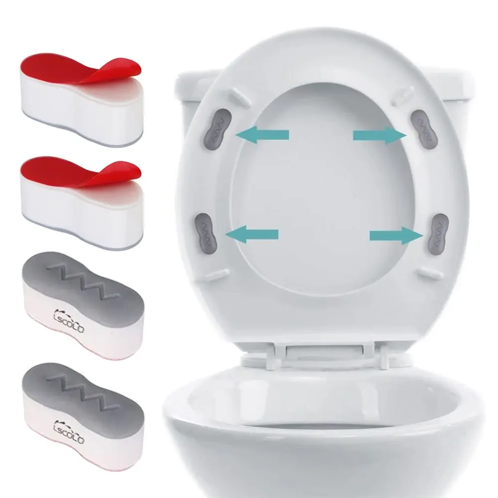 4Pcs/lot Antislip Toilet Cover Gasket Bumper Self-adhesive Seat Cushioning Pads Provides A Great Buffering Protective