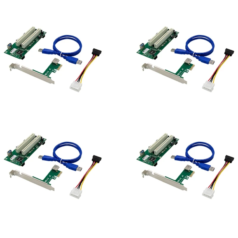 

8X PCI Express To Dual PCI Adapter Card Pcie X1 To Router Tow 2 PCI Slot Riser Card 2.5Gbps Support Window Linux