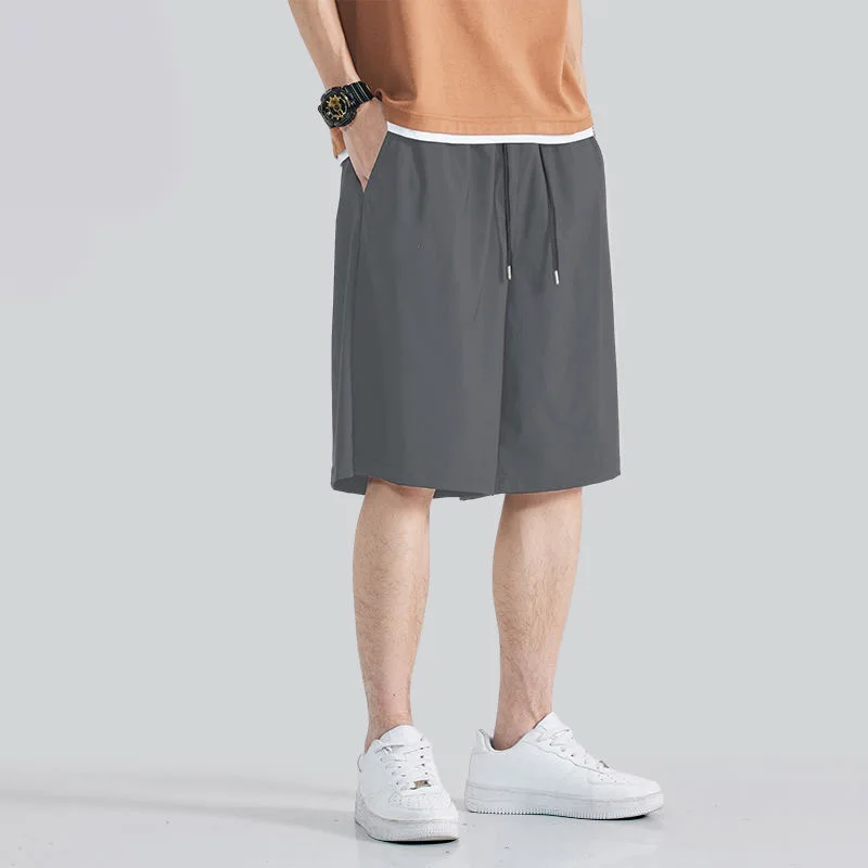 Elastic Waist Shorts Mens Summer Clothing Drawstring Quick Dry Shorts Men Short Trousers Running Fitness Sports Shorts
