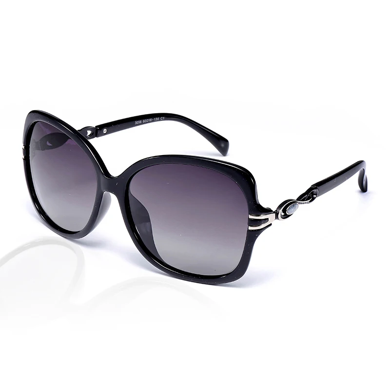 Übergroße quadratische Sonnenbrille für Damen, schwarzer Rahmen, Farbverlaufsgläser, hochwertiger UV-Schutz, modische Brille für den Alltag und den Strand – Detail 3