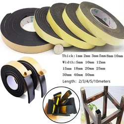 Self Rubber Adhesive Sponge Seal Strip Thick 1-10mm Width 5-50mm Length 2-10m Adhesive EVA Black Foam Anti-collision Seal Gasket