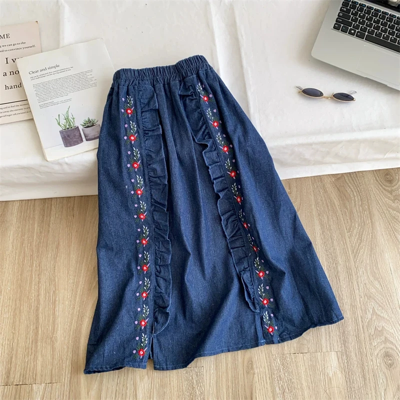 Kadın Denim Midi Etek Vintage  - Denim Skirt Midi Vintage incelemesi ve fiyatı