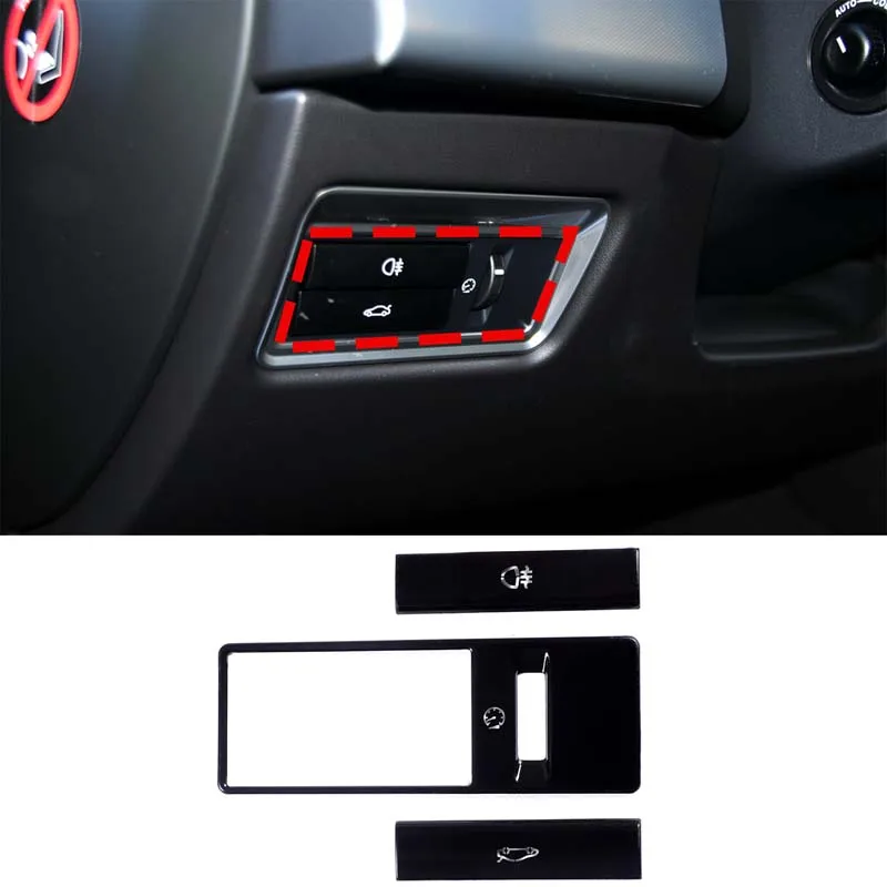 

For Jaguar XF XJ 2009-2015 Stainless steel black car interior tailgate button sticker car interior decoration accessories 3Pcs