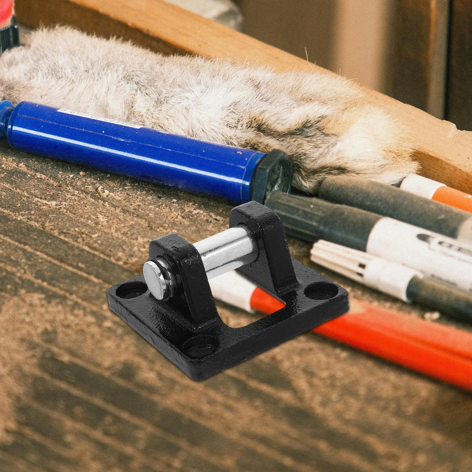 Pneumatic Cylinder Base Double Ear Mounting Bracket Robust Iron Construction for Air Cylinder Bracket Socket and
