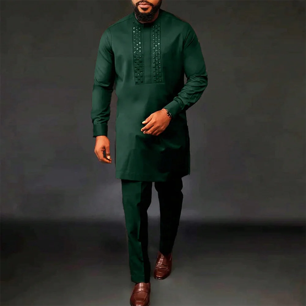Imagen 4: Traje casual de dos piezas con cuentas para hombre
