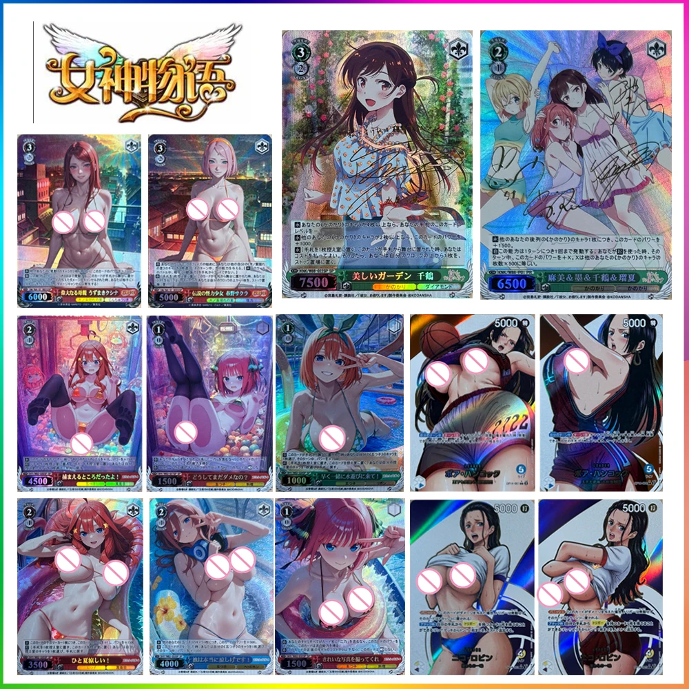 

Goddess Story One Piece Nakano Nino Nakano Itsuki Nami Robin Uta Yamato Haruno Sakura Текстурированная золотая подпись Коллекционная карта