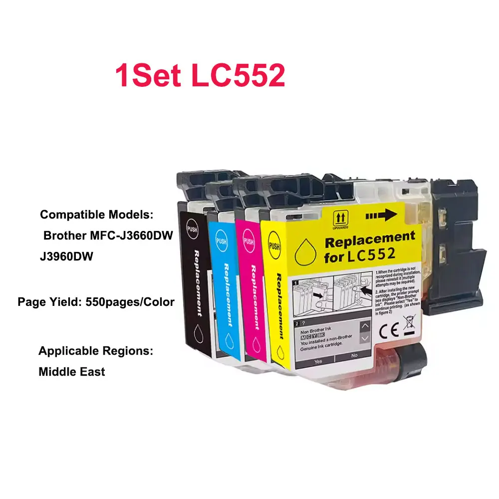 

НОВЫЙ совместимый чернильный картридж LC552 LC552XL для принтеров Brother LC552 LC552XL MFC-J3660DW MFC-J3960DW