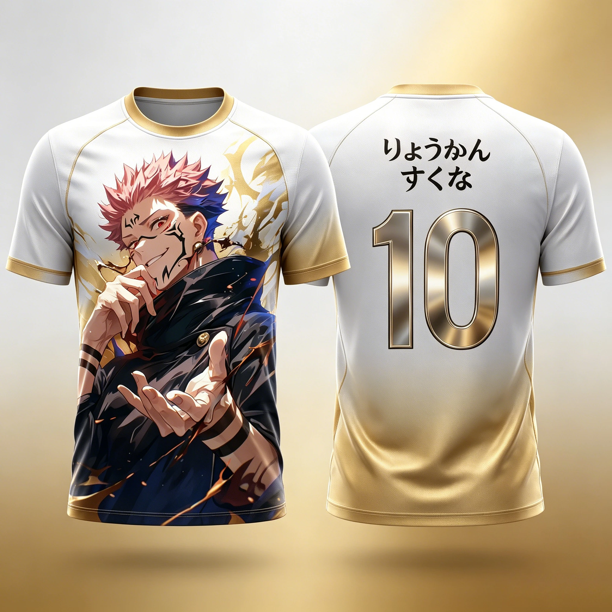 Jujutsu Kaisen 2026 Sommer Ryomen Sukuna T-Shirt Herren Anime-Print Lässiges Oversize Outdoor Sport Schnelltrocknendes T-Shirt