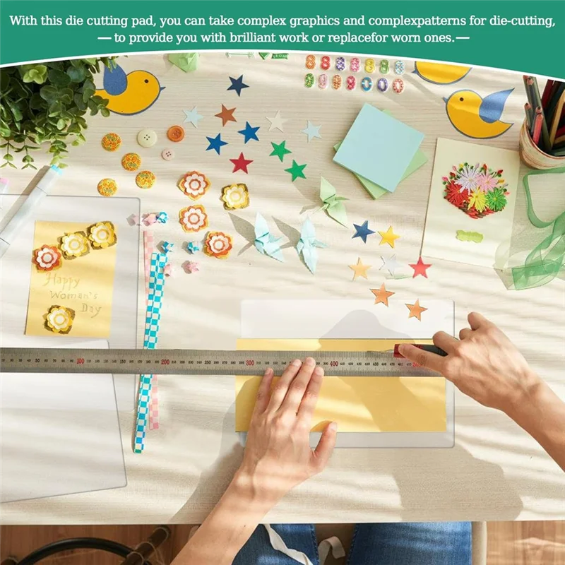 AA01-6枚 クリアアクリルカッティングパッド 8.7 x 6.1インチ クリアカッティングプレート アクリルカッティングパッド エンボス加工 クラフト用