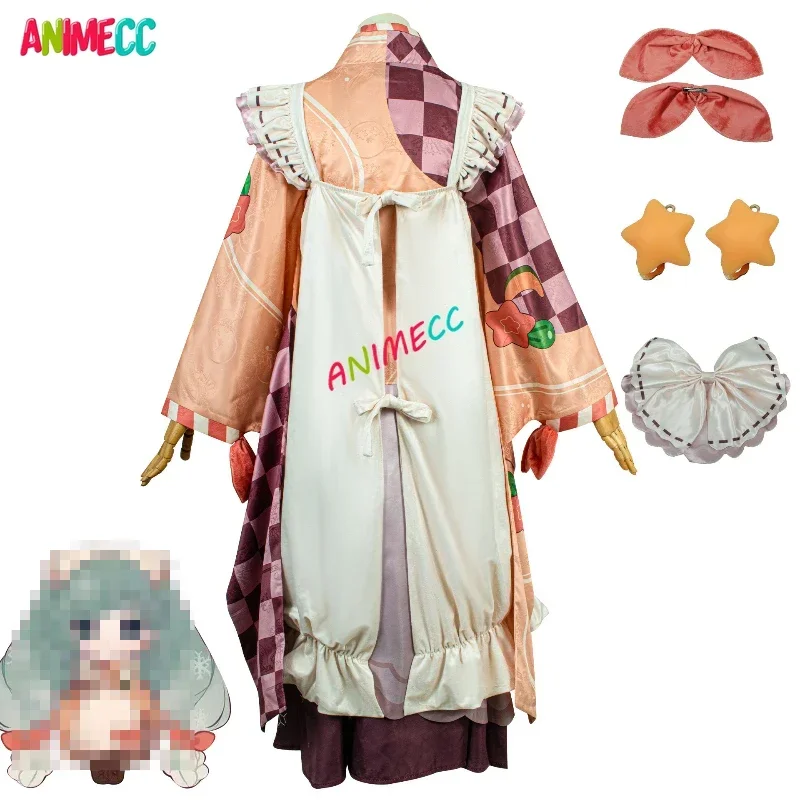 ANIMECC 2024 Snow Miku Cosplay Costume Wig Kawaiil Kimono Outfit Halloween Party Christmas Outfits for Women Girls Full Set