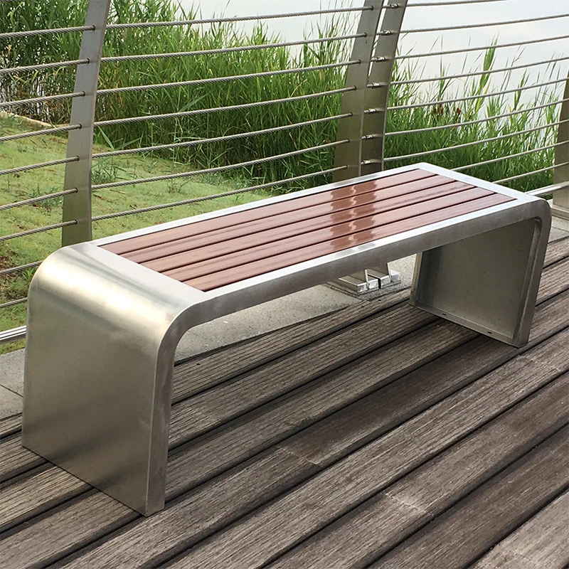 

*W forOutdoor Corrosion-Resistant Plastic Wood Park Bench, Stainless Steel Seating, Suitable for Sports Courts, Shopping Malls*
