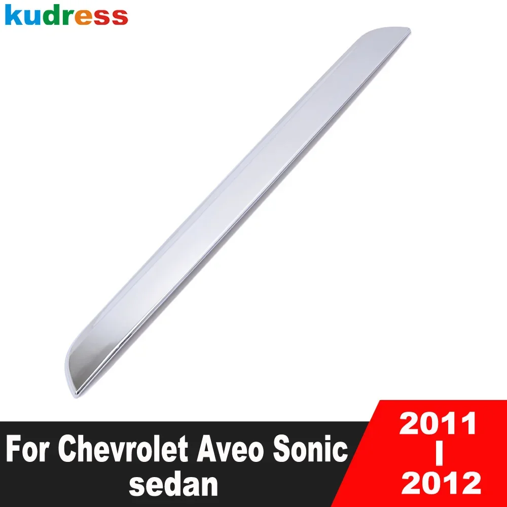 For Chevrolet Aveo Sonic Sedan 2011 2012 Chrome Car Rear Trunk Lid Cover Trim Tailgate Molding Garnish Strip Accessories