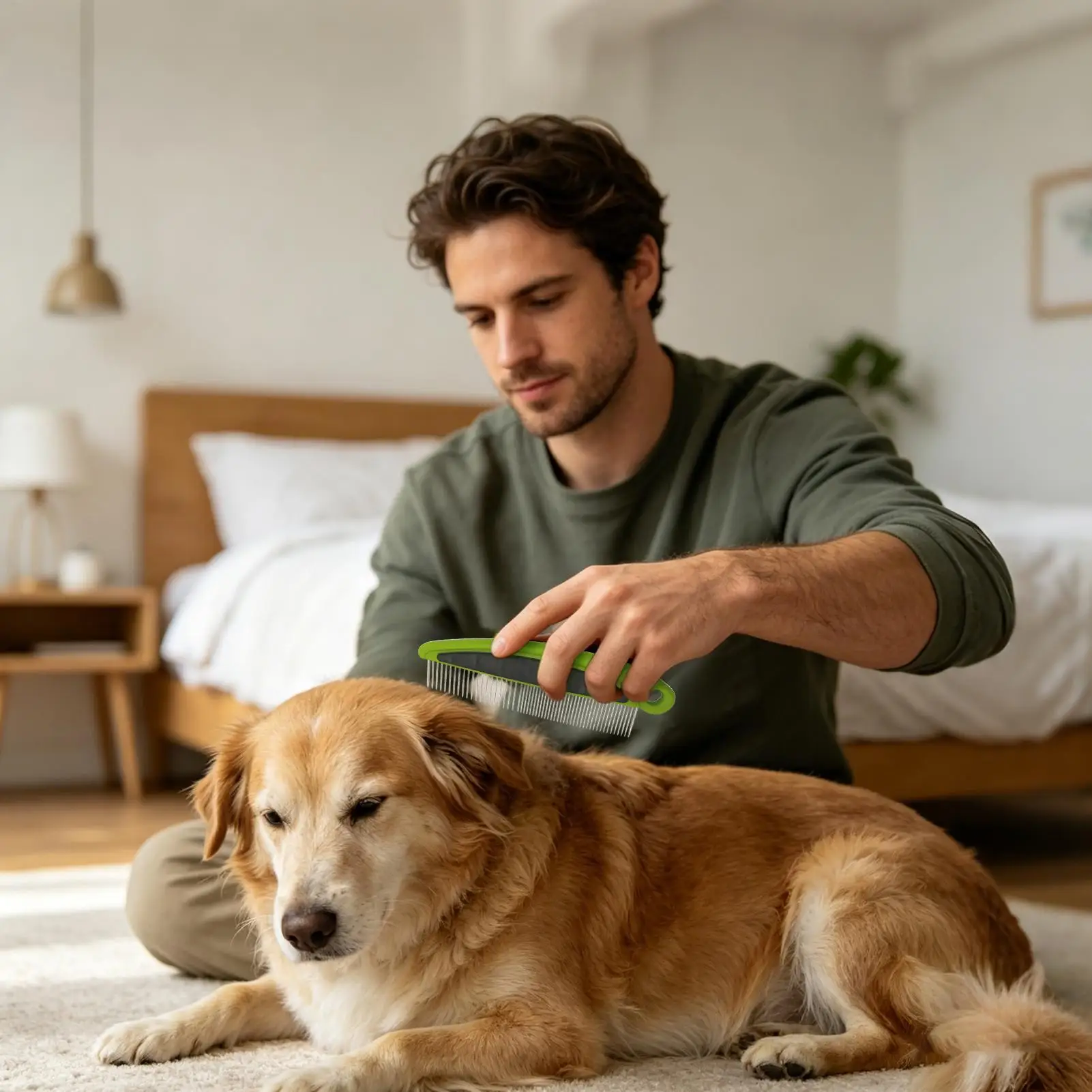 

Pet Grooming Brush Pet Dematting Comb Dog Grooming Brush Kit For Removing Knots Cats Kitten Detangling Puppy Bath Shower