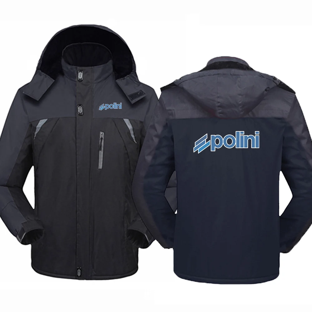 2026 Autumn And Winter Thicken Men's Coat Hoodies Polini Logo Print Wrinkle-resistant and Wear-resistant Windproof Jacket