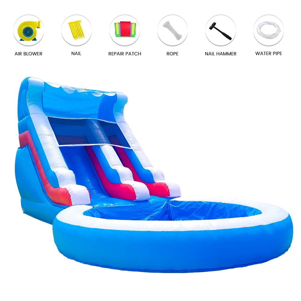 24x13x12ft comercial inflável onda corrediça de água piscina bounce casa ventilador comercial crianças playground brinquedos de verão ao ar livre