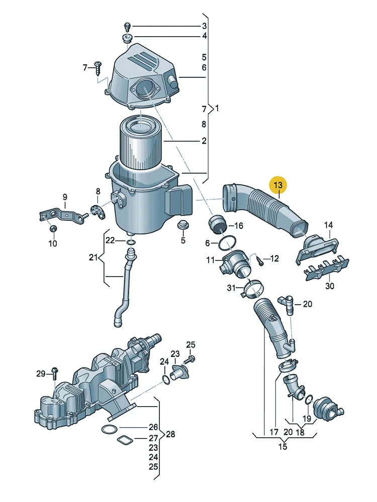 6R0129618 6R0129618H 6RD129618A BOICY-manguera de filtro de aire para coche, conducto de aire para 1,4 VW Polo Audi A1 Fabia Ibiza/ST Toledo 6R0129618 6R0129618H 6RD129618A