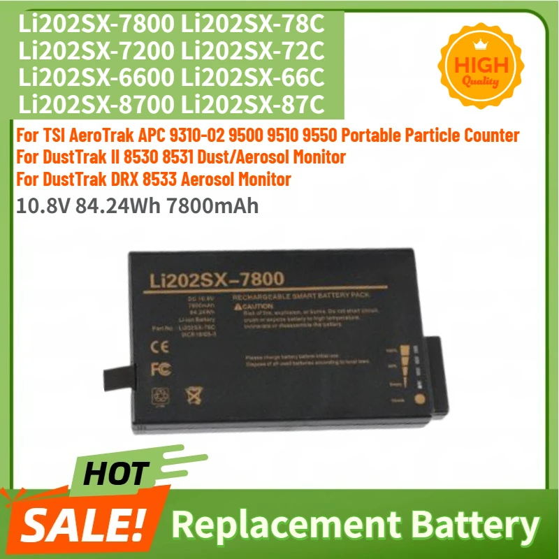 LI202SX-7800 High Quality Battery 10.8V 7800mAh for TSI 9130-02 530EP 8530EP 8533EP LI202SX-6600 LI202SX-66C LI202SX-7200