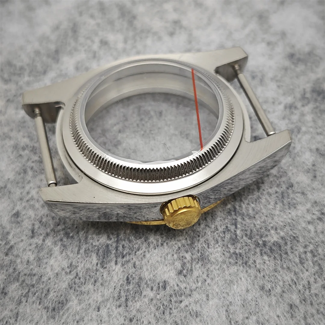 36mm/ 39mm Oyster Watch Case PVD Rose / Gold Stainless Steel Curved Border Caseback Watch Accessories for NH35/ NH36 Movement