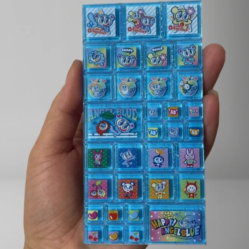 الكرتون الملاك الأزرق ملصق الإبداع الطوب على شكل ثلاثية الأبعاد الأبعاد ملصق زوجين Diy جراب هاتف حقيبة الديكور هدايا الحفلات