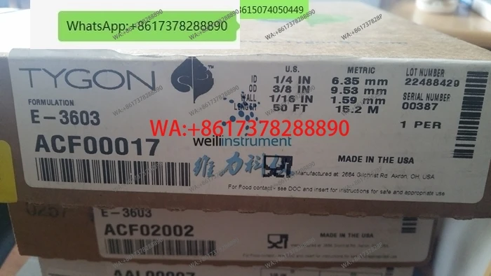 ACF00017 Saint-Gobain Tygon E-3603 AAC00017 Peristaltic pump hose 6.4 × 9.6 × 1.6