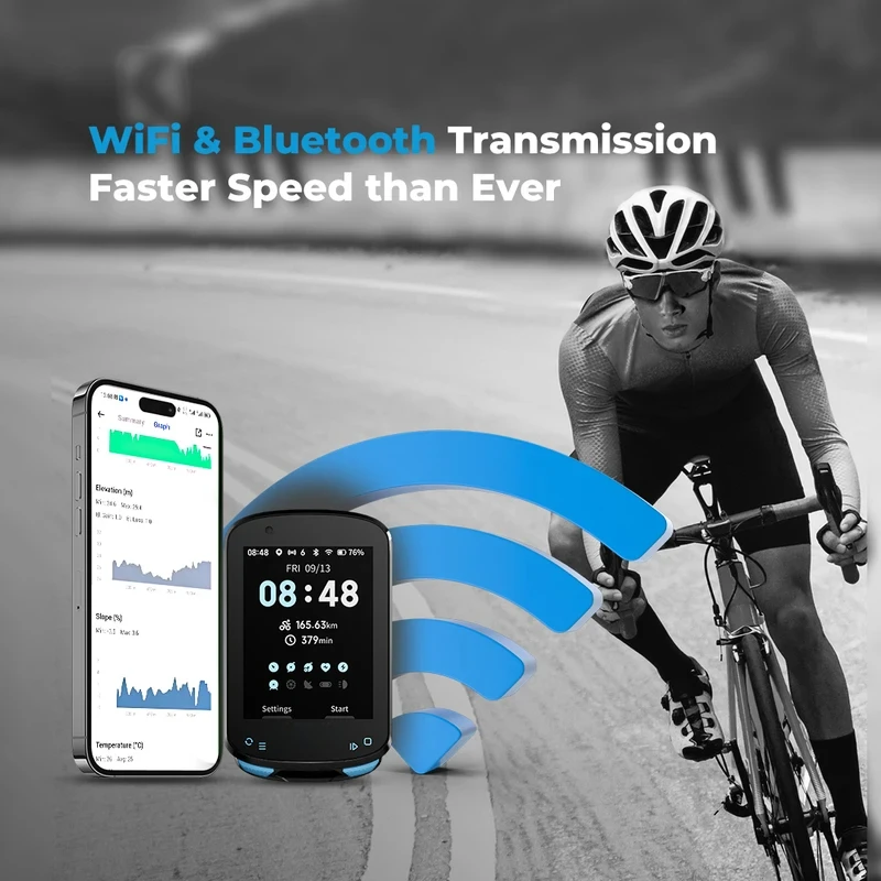 Smart Navigation Odometer Wireless Bicycle Speedometer Automatical WIFI ANT Bike Computer