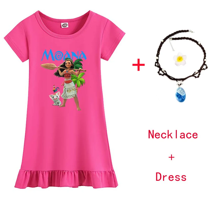 Girls Dress Summer Moana Vaiana Trolls Anime Dresses Sleepwear Princess Birthday Party Costume Baby pajamas Cute Halloween Dress