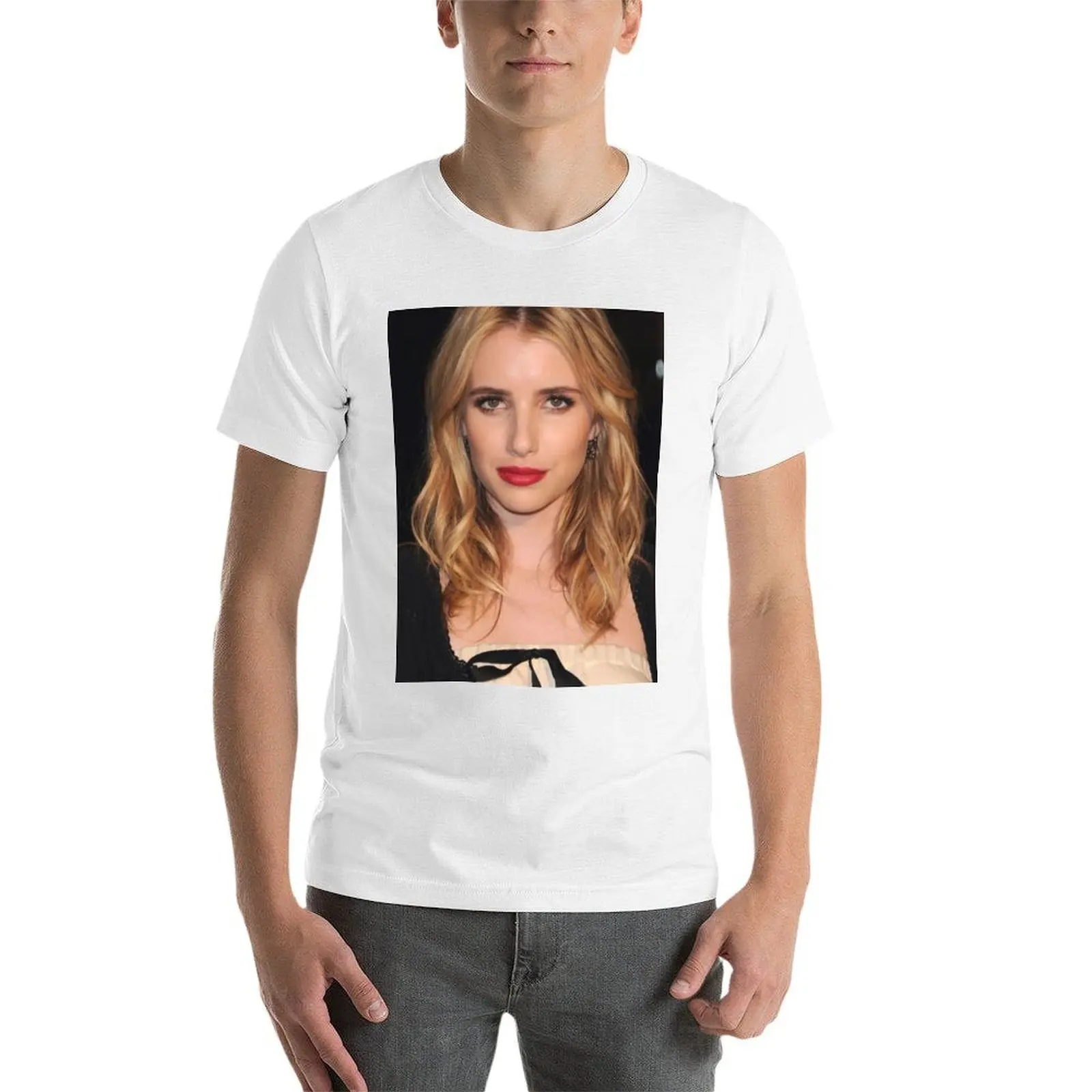 إيما روبرتس تي شيرت تي شيرت للرجل جرافيك خمر تي شيرت مع مطبوعات رجل تي شيرت للرجال تي شيرت