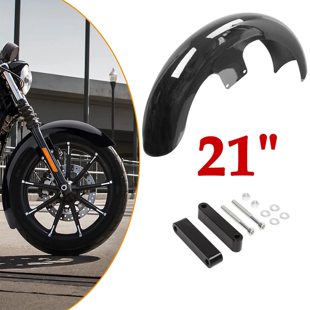 Motorrad 19" 21" 23" ABS Radabdeckung Vorderer Kotflügel Hochglanz Schwarz für Harley Touring CVO Road King Street Glide FLHX Custom Baggers