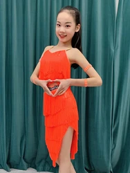 Vennystyle 라틴 댄스 복장 여성용 여름 프린지 Strappy Leotard Kids 볼룸 공연 복장 우아한 살사 의상