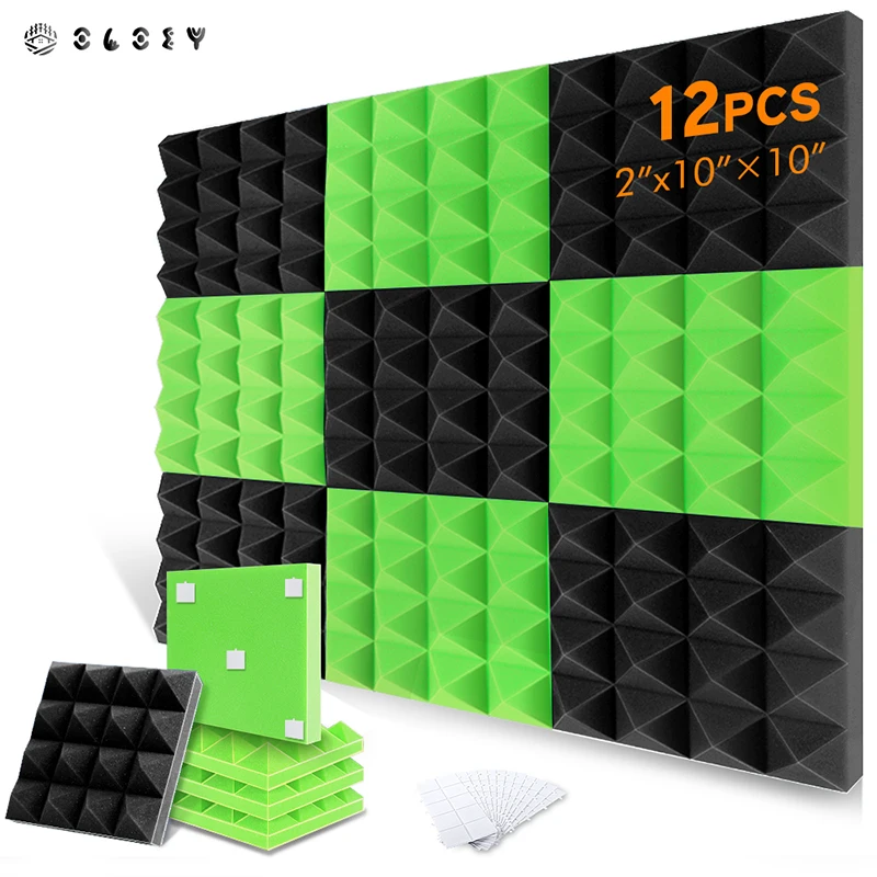 Acoustic Foam Panel 12 Pcs, For Studio KTV Room Sound Insulation Treatment, Soundproof Foam Panels Sound-absorbing Material