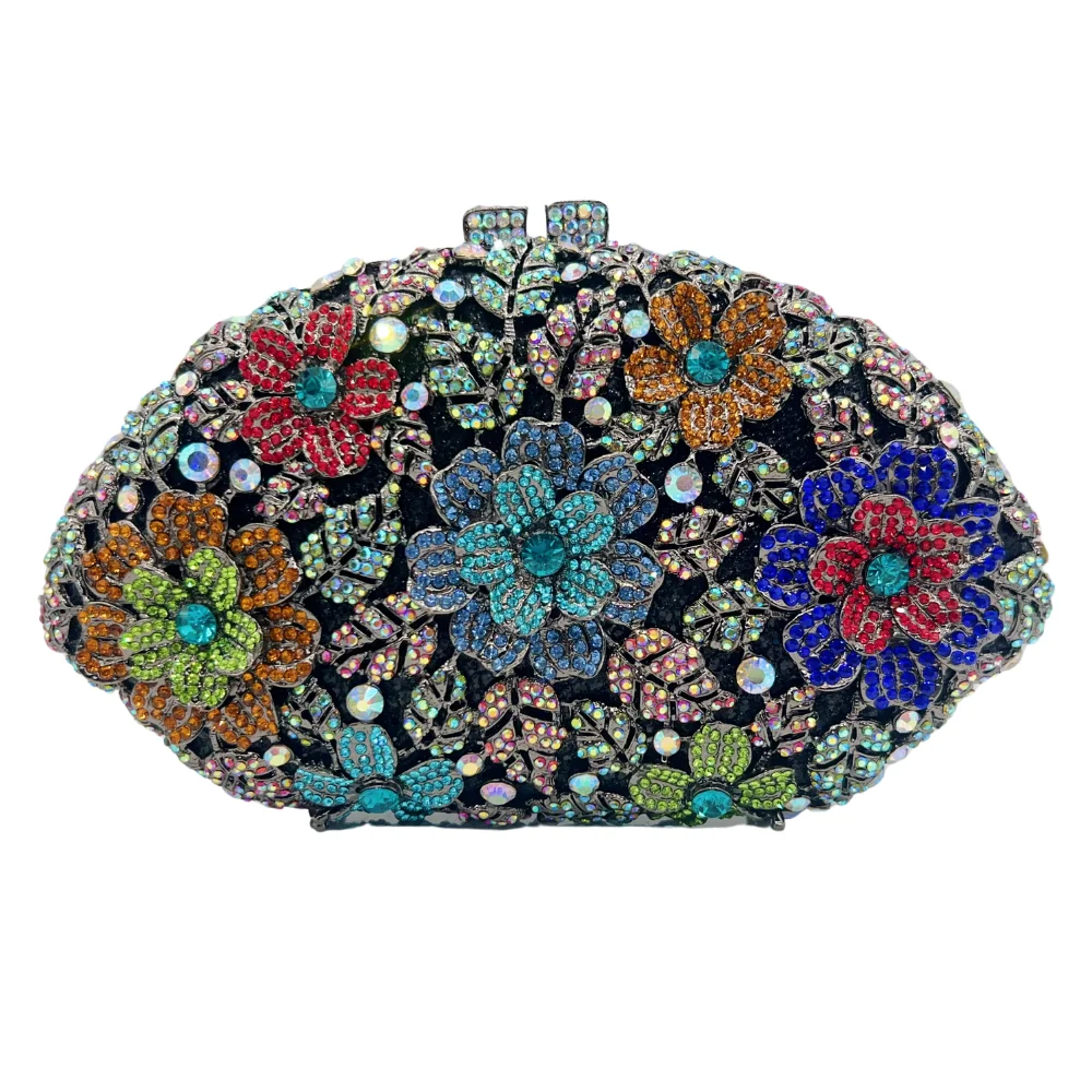 

High Quality Luxury Fanned Plum Blossom Diamond Bag, Diamond Wedding Party, Handbag, Evening Bag, Crystal Clutch