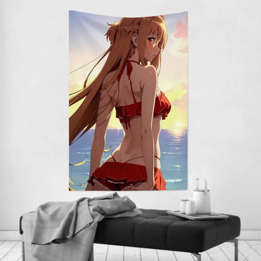 Yuuki Asuna Anime Schwert Art Online Tapisserie Zimmer Dekor Wand Tuch Party Hängen Hintergrund Zimmer Dekor Baby Zimmer