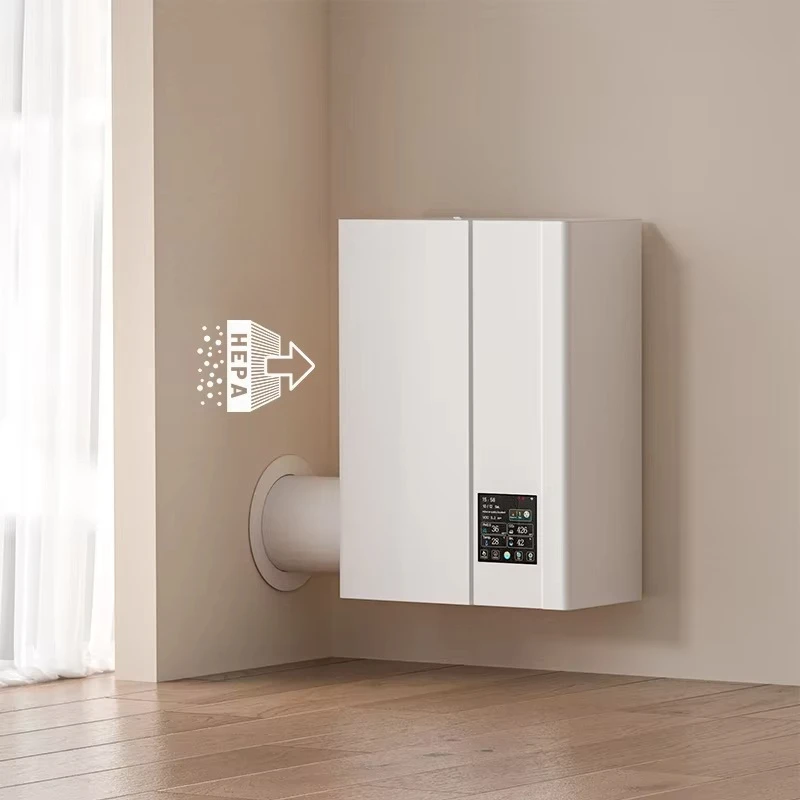 Wifi APP Controlled Air Purifier, HEPA Filter, Wall Mounted, Indoor Room Cleaner, Bedroom Ventilation Unit, Fresh Air System