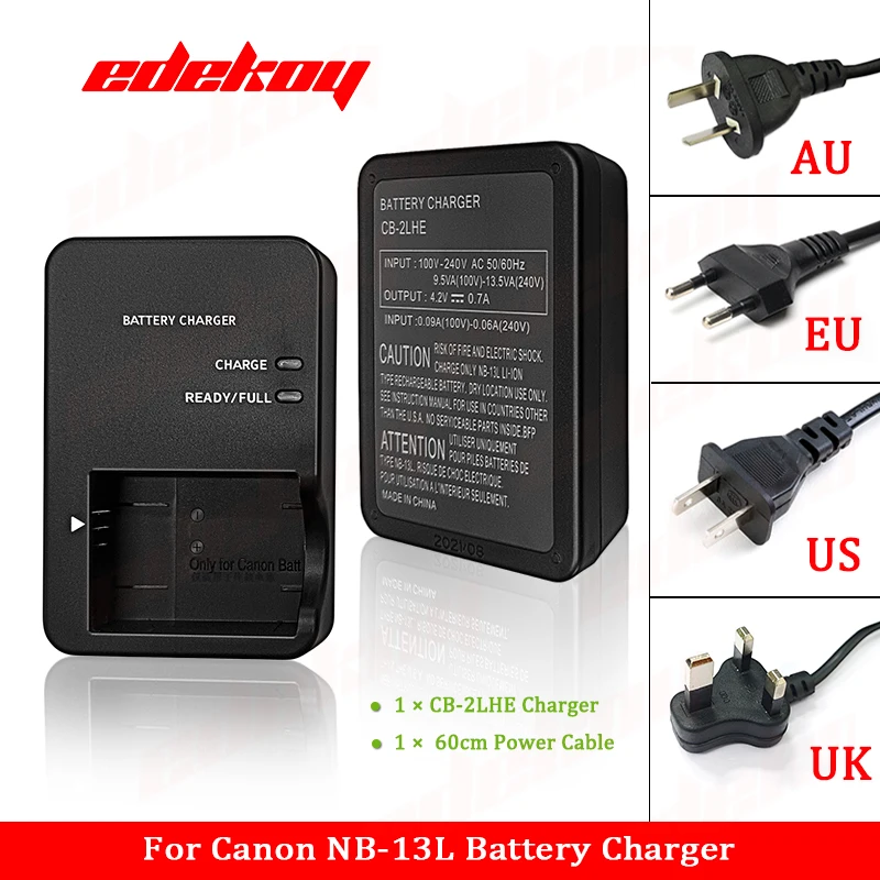 Canon CB-2LH CB-2LHT CB-2LHE Battery Charger For Canon NB-13L Battery G7XII G5X G1XIII G9X SX620 SX720 SX740 SX620 PowerShot