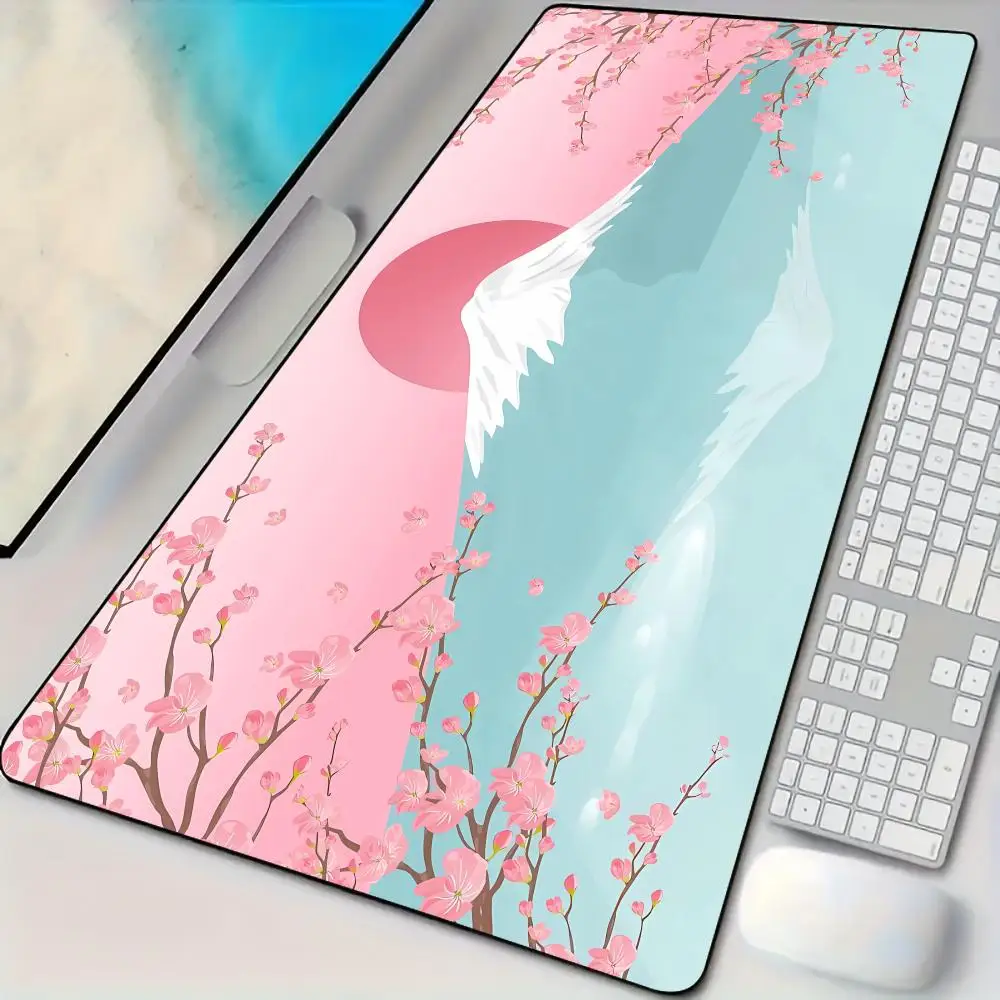 

Pink kawaii scenery theme Mouse Pad Desk Mat with Stitched Edge non-Slip rubber base pc accessories Gaming mat mouse pads rug