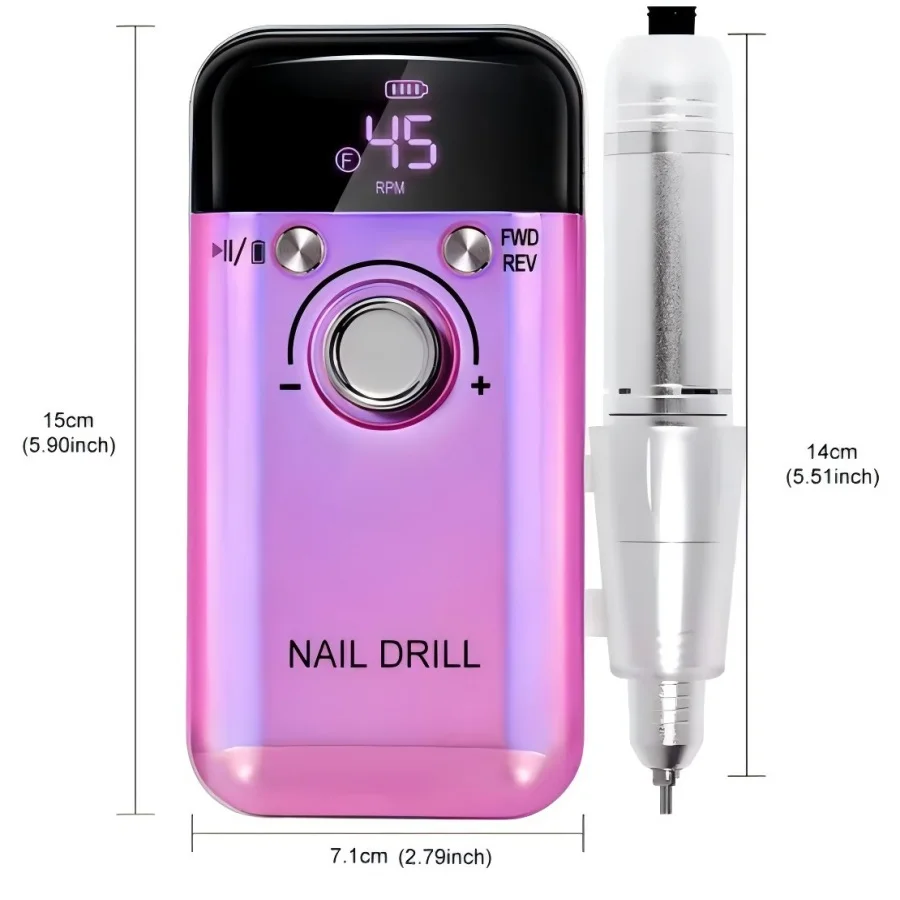 Manicure opladen draagbare polijstmachine nagelkunst nagelverwijdering polijstmachine 45000 tpm elektrische opslag draagbare elektrische nagelpolijstmachine