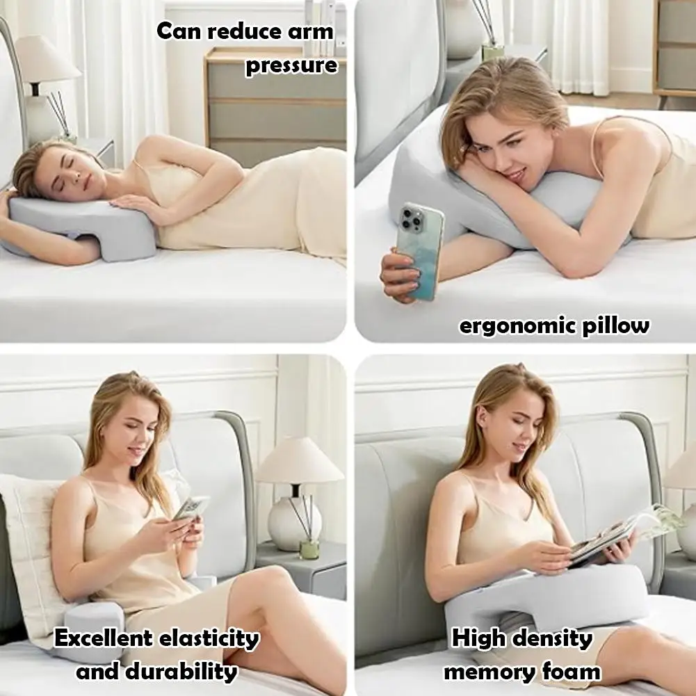 Memory Foam Side Sleeper Pillow with Arm Holes - Image 6