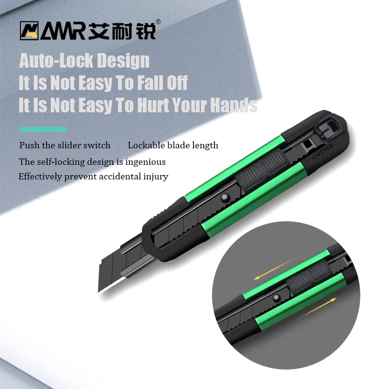 SK5 Alloy Blade Sharp Utility Knife Aluminum Alloy Hand Paper Cutter Electrician Knife 18mm for Office School Stationery Supplie